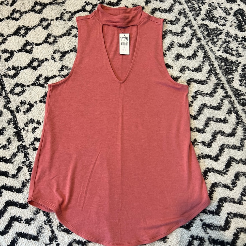 Express Pink Sleeveless Tank Top Relaxed Fit